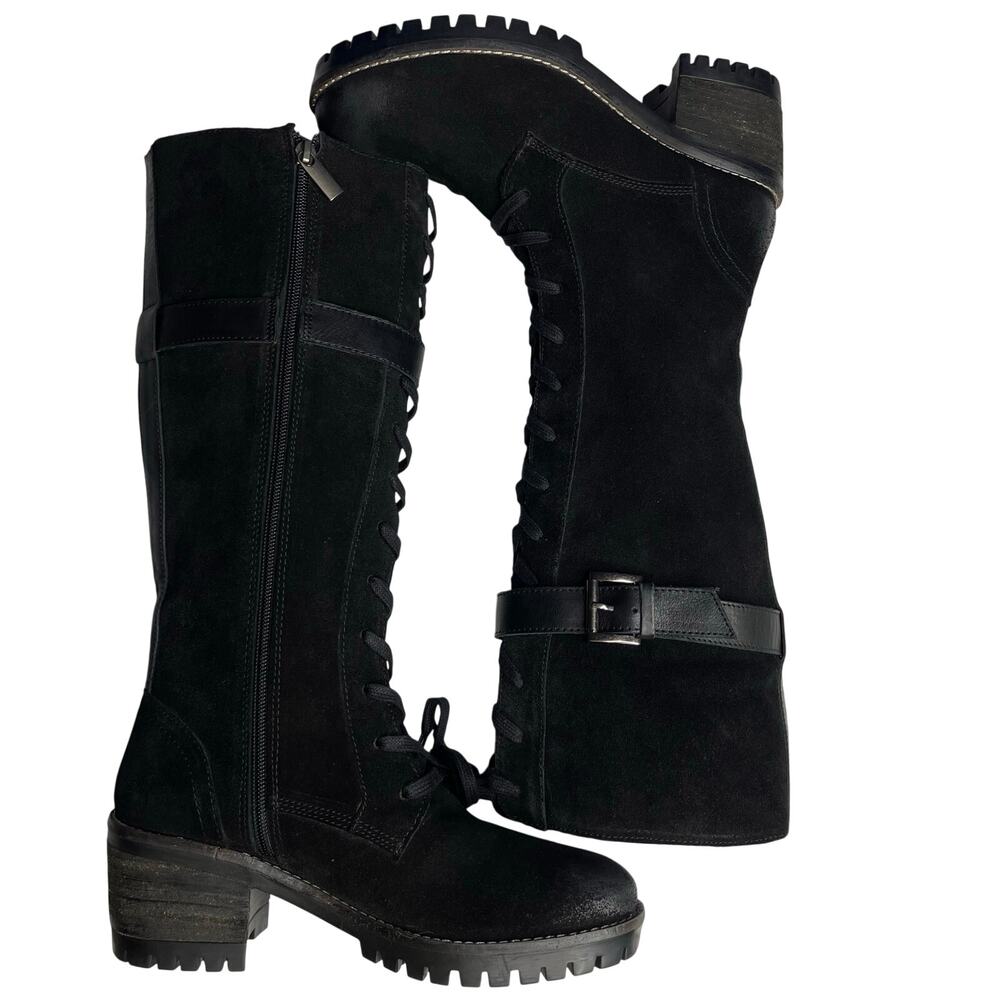 Vintage Foundry Co womens Naomi Tall Boots size 8 New  Black Suede Lace Up - Picture 7 of 13